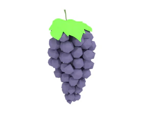 low poly cartoon grape 3D Model