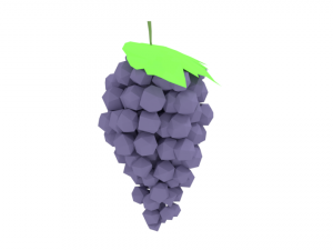 low poly cartoon grape 3D Model