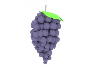low poly cartoon grape 3D Model