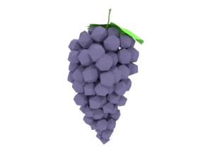 low poly cartoon grape 3D Model