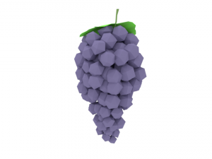 low poly cartoon grape 3D Model