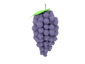 low poly cartoon grape 3D Model