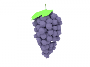 low poly cartoon grape 3D Model