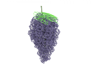 low poly cartoon grape 3D Model