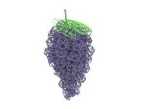 low poly cartoon grape 3D Model