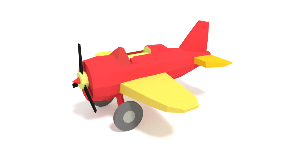 low poly cartoon airplane toy 3D Model .c4d .max .obj .3ds .fbx .stl .blend 