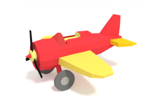 low poly cartoon airplane toy 3D मॉडल