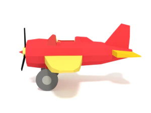 low poly cartoon airplane toy 3D Model