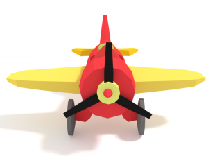 low poly cartoon airplane toy Model 3D