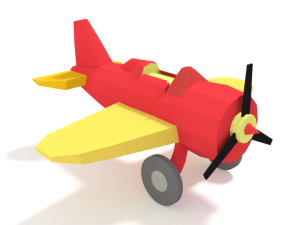 low poly cartoon airplane toy Model 3D