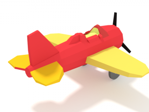 low poly cartoon airplane toy Model 3D
