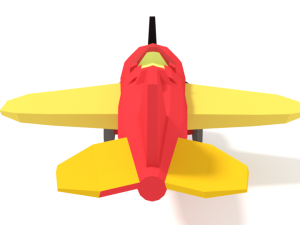low poly cartoon airplane toy Model 3D