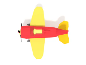 low poly cartoon airplane toy 3D Model