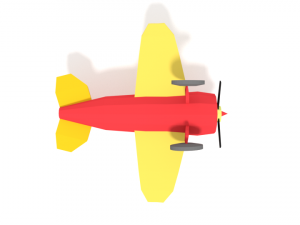 low poly cartoon airplane toy Model 3D