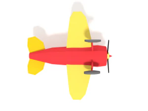 low poly cartoon airplane toy 3D Model