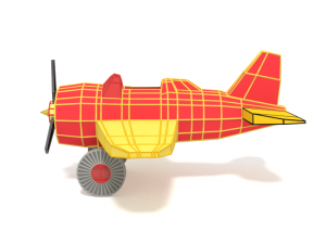 low poly cartoon airplane toy Model 3D