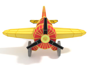 low poly cartoon airplane toy 3D Model