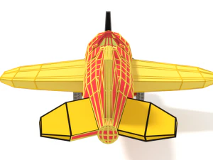 low poly cartoon airplane toy 3D Model