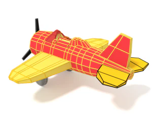 low poly cartoon airplane toy 3D Model