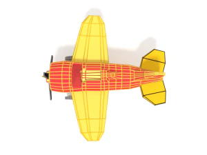 low poly cartoon airplane toy 3D Model