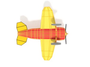 low poly cartoon airplane toy 3D Model