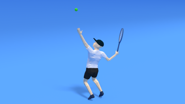 low poly kid playing tennis 3D Model .c4d .max .obj .3ds .fbx .stl .blend 