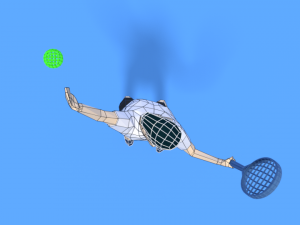 low poly kid playing tennis 3D Model