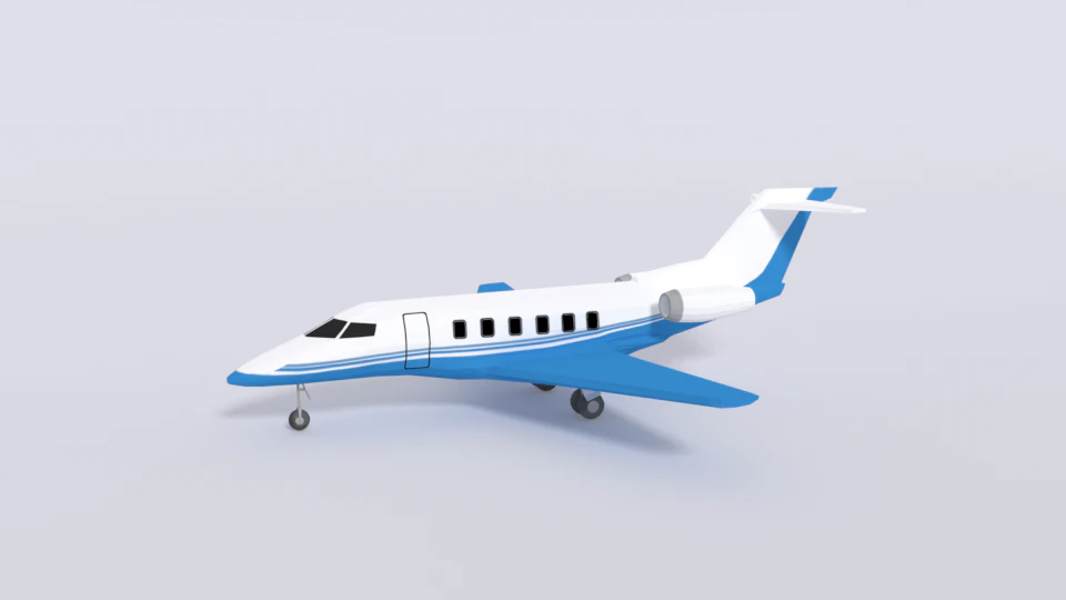 low poly pilatus pc-24 aiplane jet 3D Model .c4d .max .obj .3ds .fbx .stl .blend