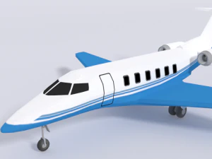low poly pilatus pc-24 aiplane jet 3D Model