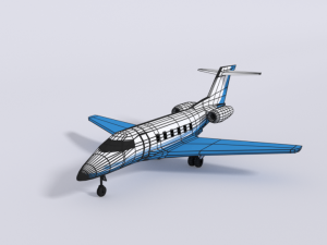 low poly pilatus pc-24 aiplane jet Modelo 3D