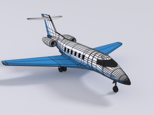 low poly pilatus pc-24 aiplane jet Modelo 3D