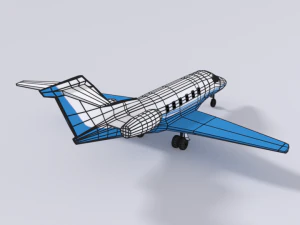 low poly pilatus pc-24 aiplane jet 3D Model
