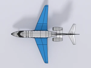 low poly pilatus pc-24 aiplane jet 3D Model