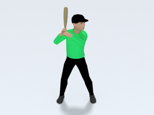 low poly kid playing baseball 3D Model