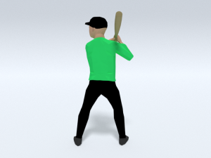 low poly kid playing baseball 3D Model