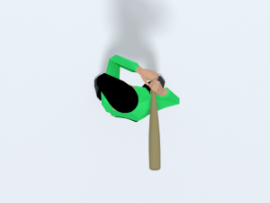 low poly kid playing baseball 3D Model