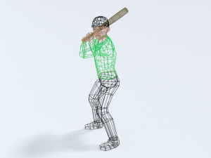 low poly kid playing baseball 3D Model