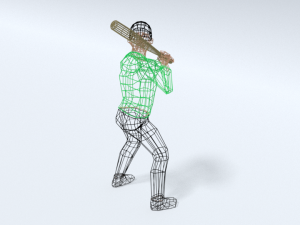 low poly kid playing baseball 3D Model