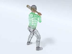 low poly kid playing baseball 3D Model