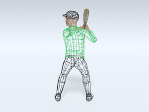 low poly kid playing baseball 3D Model