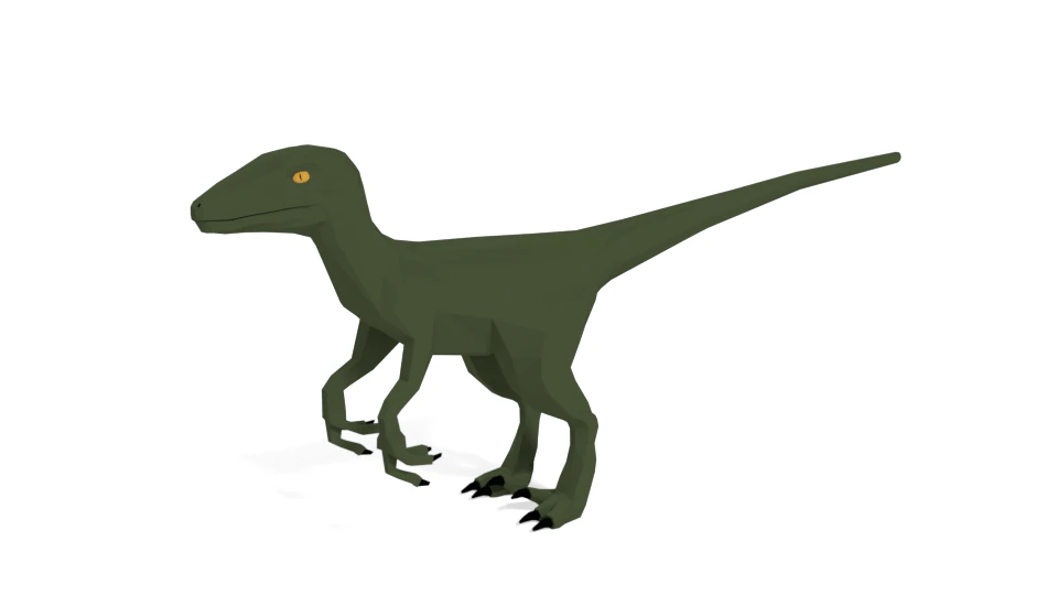 low poly cartoon velociraptor dinosaur 3D Model .c4d .max .obj .3ds .fbx .stl .blend 
