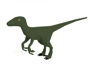 low poly cartoon velociraptor dinosaur 3D Model