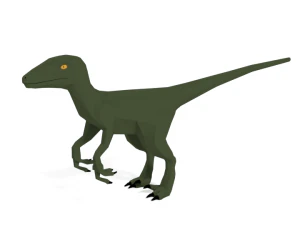 dinosaurio velociraptor de dibujos animados de baja poli Modelo 3D