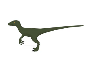 low poly cartoon velociraptor dinosaur 3D Model