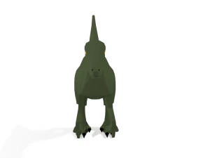 low poly cartoon velociraptor dinosaur 3D Model