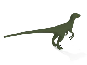 low poly cartoon velociraptor dinosaur 3D Model