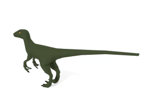 low poly cartoon velociraptor dinosaur 3D Model