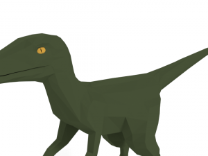 low poly cartoon velociraptor dinosaur Modèle 3D