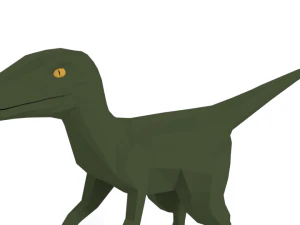 low poly cartoon velociraptor dinosaur 3D Model