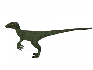 low poly cartoon velociraptor dinosaur Modèle 3D